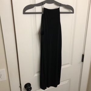 Black high neck mini dress